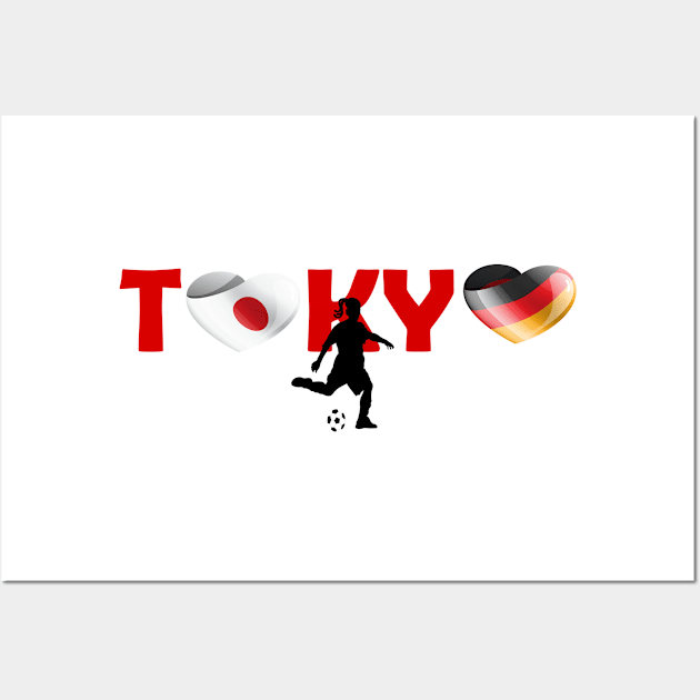 Sports games in Tokyo: Football team from Germany (DE) Wall Art by ArtDesignDE